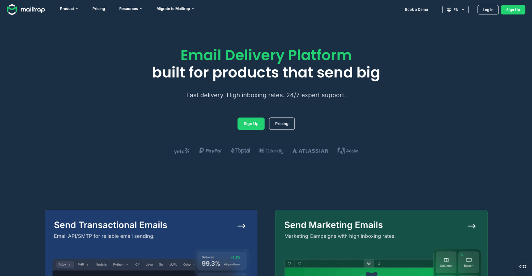 Mailtrap Home Page