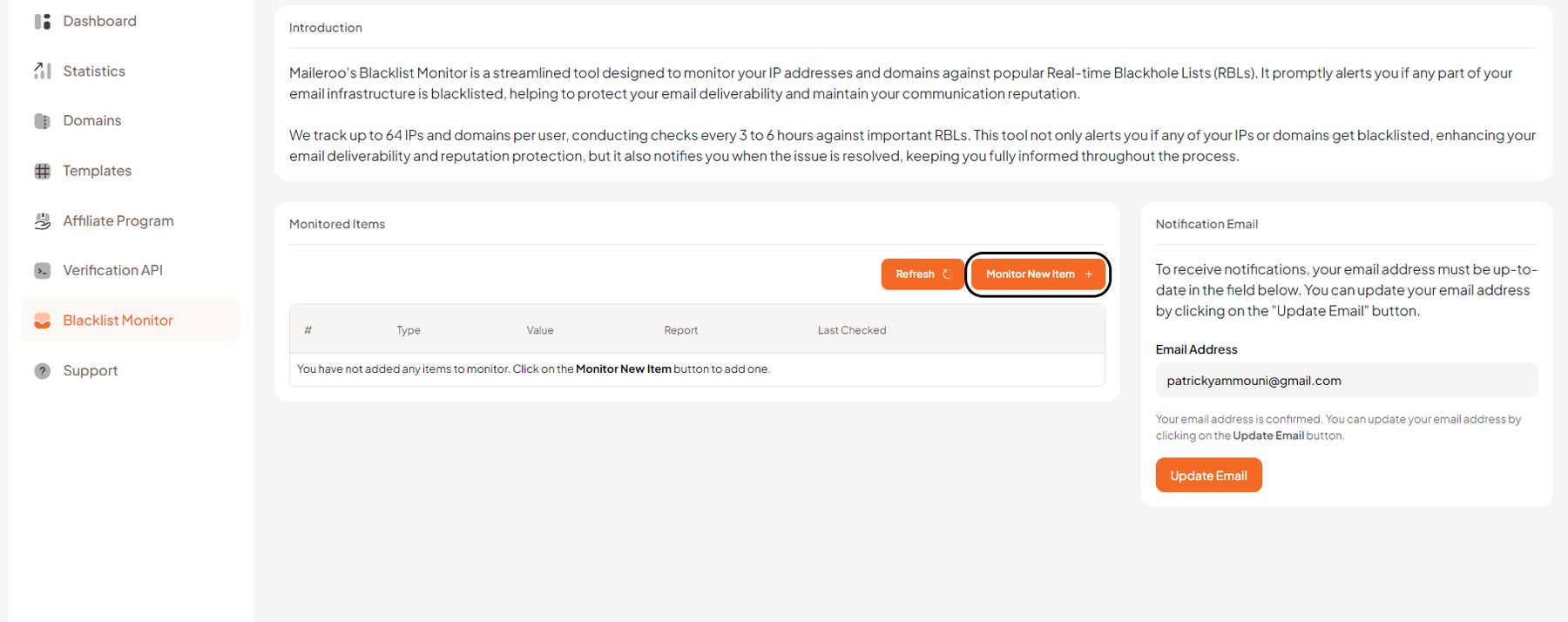 How to monitor my IP address