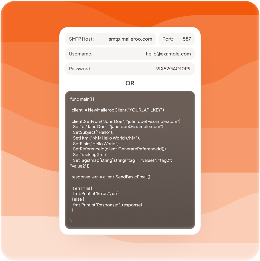 SMTP Configuration & Email API Code